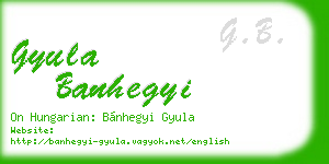 gyula banhegyi business card